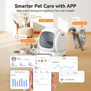 Meowant SC02 75L Extra Large Self-Cleaning Cat Litter Box with APP Control,Odor Removal,And Included Mat&Liner for Multiple Cats Stainless Steel